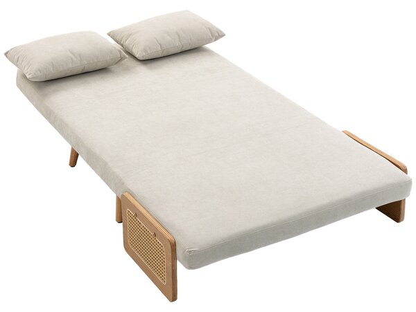HOMCOM Divano letto 2 posti 3 in 1 in ciniglia con 2 cuscini, 103 cm, crema | Aosom Italy
