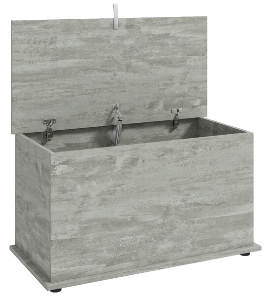 HOMCOM Cassapanca contenitore con cerniere di sicurezza, 80x40x45 cm, grigio | Aosom Italy