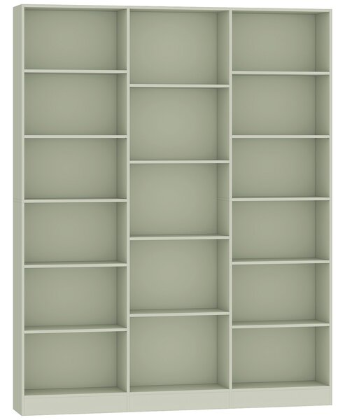 HOMCOM Libreria a 6 livelli con 17 scomparti, 149x23,6x188 cm, verde | Aosom Italy