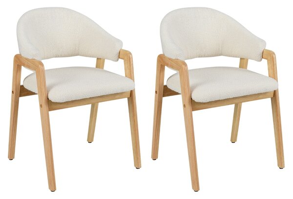 Costway Set di 2 sedie da pranzo moderne con seduta imbottita e schienale curvo ergonomico, Sedie per sala da pranzo Bianco