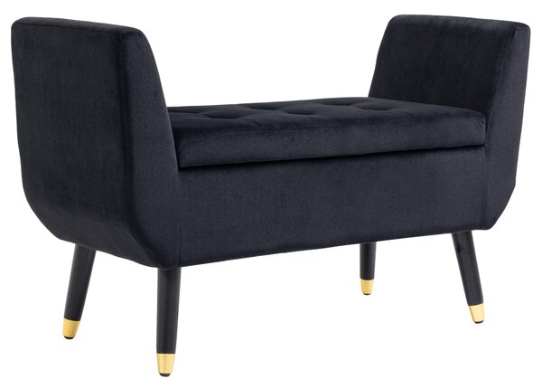 HOMCOM Cassapanca Imbottita con Gambe in Legno per Soggiorno, Camera e Ingresso, 107x42x65 cm, Nero | Aosom Italy
