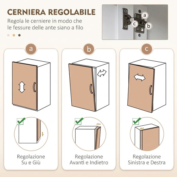 HOMCOM Credenza Cucina Alta con 4 Armadietti, 2 Cassetti e Piano Centrale, 100x40x180 cm, Bianco | Aosom Italy