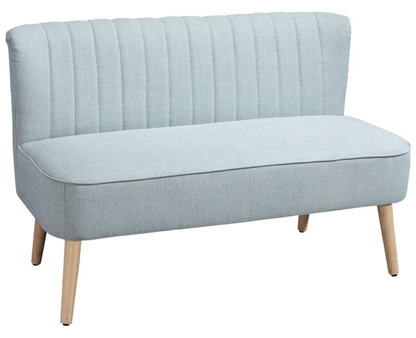 HOMCOM Divano 2 Posti con Imbottitura Morbida fino a 220 kg, Rivestimento Facile da Pulire, 117x56,5x77 cm, Verde Chiaro | Aosom Italy