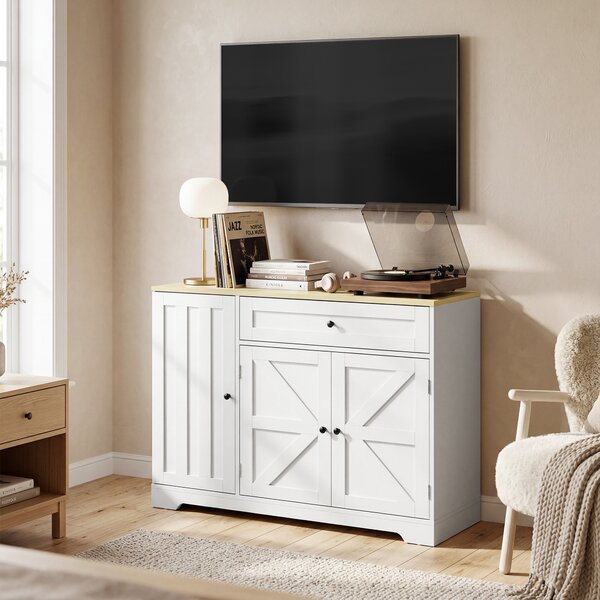 HOMCOM Credenza da Cucina con Ante Scorrevoli, Mobile con 1 Cassetto e 2 Ripiani Regolabili, 100x40x81 cm, Bianco | Aosom Italy