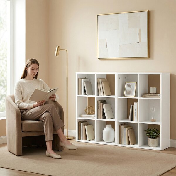 HOMCOM Libreria Salvaspazio a 3 ripiani Verticale con Anti-ribaltamento per Soggiorno, Camera e ufficio, 61,5x29,5x91,5 cm, Bianco | Aosom Italy