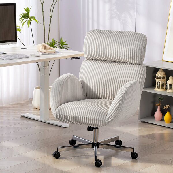 HOMCOM Sedia da Ufficio Ergonomica in Velluto con Schienale Alto, Poggiatesta e Braccioli Regolabili, Grigio | Aosom Italy