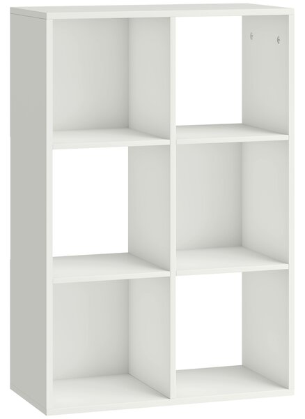 HOMCOM Libreria Salvaspazio a 3 ripiani Verticale con Anti-ribaltamento per Soggiorno, Camera e ufficio, 61,5x29,5x91,5 cm, Bianco | Aosom Italy