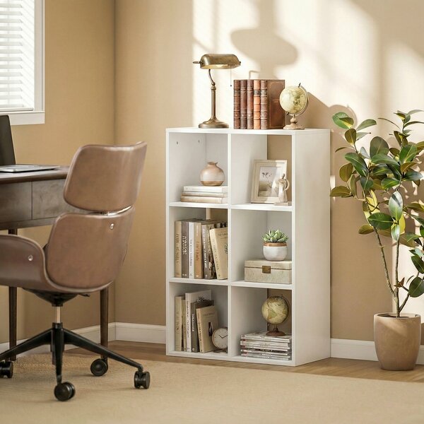 HOMCOM Libreria Salvaspazio a 3 ripiani Verticale con Anti-ribaltamento per Soggiorno, Camera e ufficio, 61,5x29,5x91,5 cm, Bianco | Aosom Italy