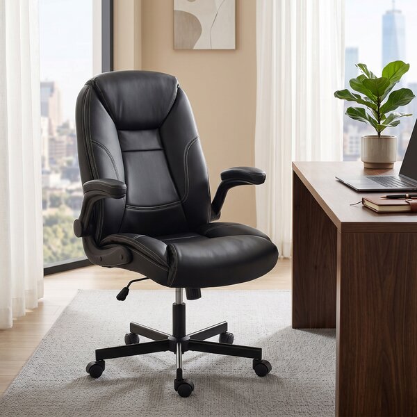 HOMCOM Sedia Ufficio Ergonomica con Braccioli Ribaltabili, Altezza Regolabile e Funzione Dondolo, Nero | Aosom Italy