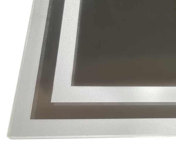 Kleankin Specchio da bagno Rettangolare da Parete Illuminato a LED Orizzontale o Verticale, 100x60x4 cm, Trasparente | Aosom Italy