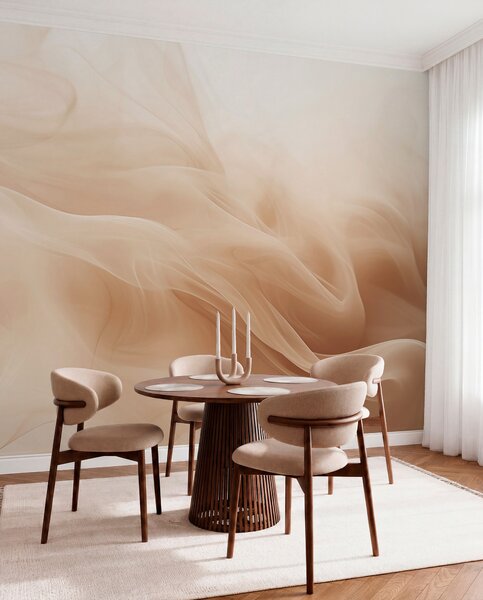 Carta da parati Onde fumose beige in stile astratto, Carta da parati lastrazione, w09273 : Uwalls.it
