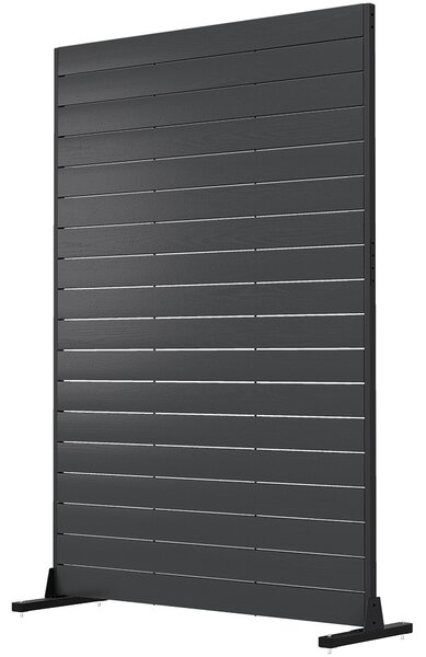 Outsunny Paravento a 6 Pannelli con Supporto e Aspetto Vena, Separatore di Ambienti in HDPE, 120x174 cm, Legno Nero | Aosom Italy