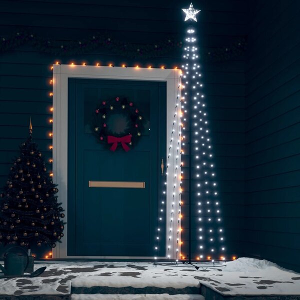 Albero di Natale a Cono con 136 LED Bianco Freddo 70x240 cm