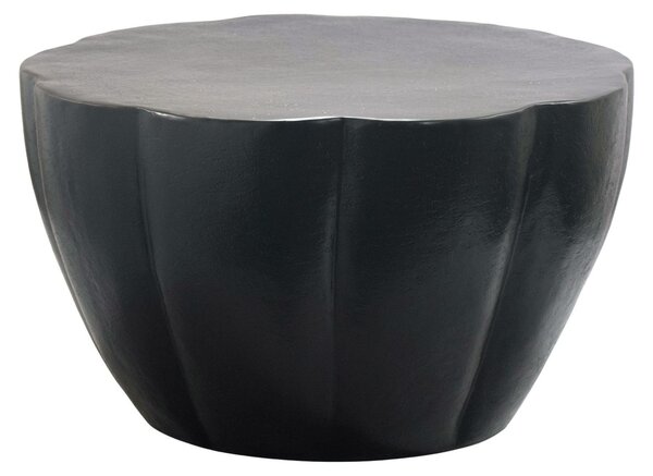 Tavolino da salotto WOHNLING, alluminio, 60 cm, forma a fiore, nero. Tavolino rotondo per il soggiorno, tavolino da divano, tavolino moderno per il salotto, tavolino ausiliario, prodotto artigianale
