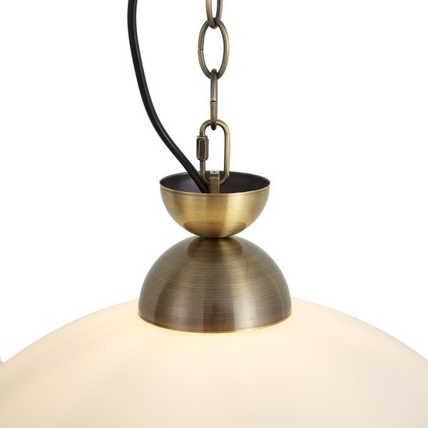 Lampada a sospensione classica bronzo con vetro opale - Katarina