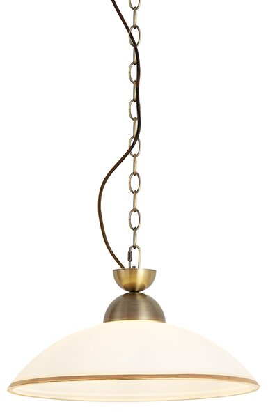 Lampada a sospensione classica bronzo con vetro opale - Katarina