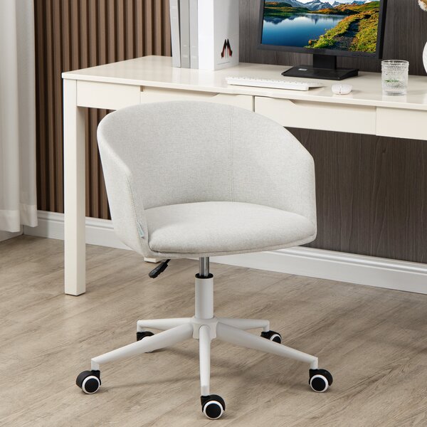 Vinsetto Poltrona Da Ufficio Ergonomica In Tessuto Grigio Con Poggiapiedi Retrattile E Inclinazione 135°