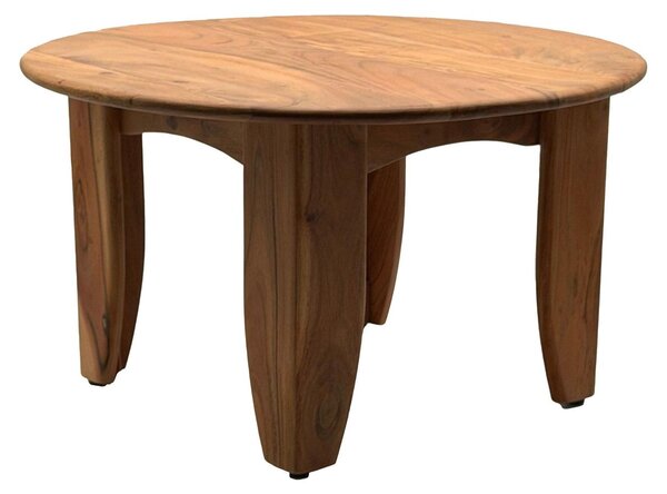Tavolino da salotto WOHNLING, forma rotonda, diametro 60 cm, in legno massello di acacia, design moderno, ideale come tavolino da divano o tavolino ausiliario per il soggiorno, realizzato a mano