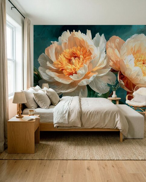 Carta da parati Peonie, Carta da parati Floreale, w05338 : Uwalls.it