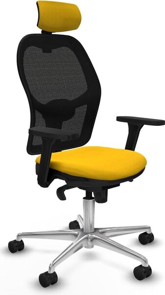 Sedia da ufficio con poggiatesta Piqueras y Crespo 3D086N2 Giallo