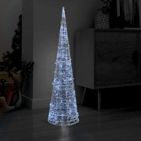 Piramide Decorativa Cono Luce LED Acrilico Bianco Freddo 120 cm