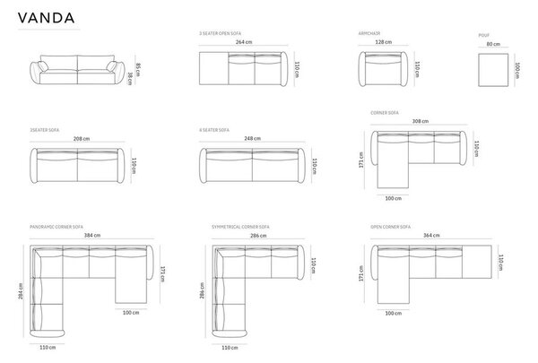 Poggiapiedi verde con rivestimento in ciniglia Vanda – Mazzini Sofas