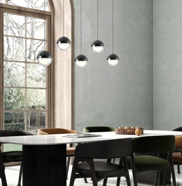 Lampadario sospeso a cavo ZIREA LED/30W/230V nero