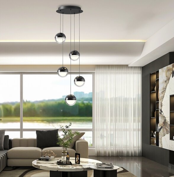 Lampadario LED a sospensione con cavo ZIREA LED/30W/230V nero