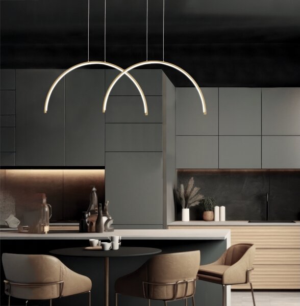 Lampadario LED sospeso su cavo MEGAN LED/39W/230V, finitura oro