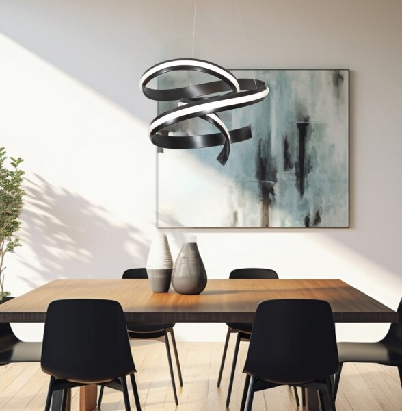 Lampadario a sospensione su cavo AREZIA LED/62W/230V, nero