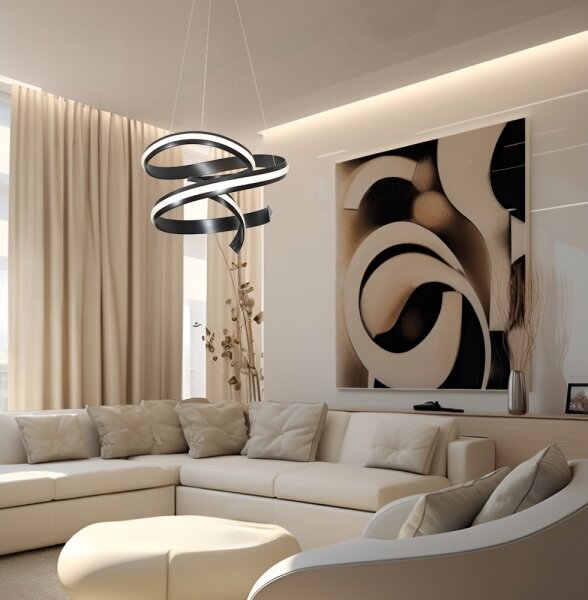 Lampadario a sospensione su cavo AREZIA LED/62W/230V, nero