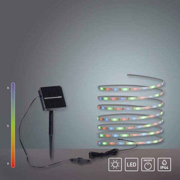 JUST LIGHT. 19971-18 - Striscia LED RGB solare TEANIA LED//3,7V 5 m 1200 mAh IP44