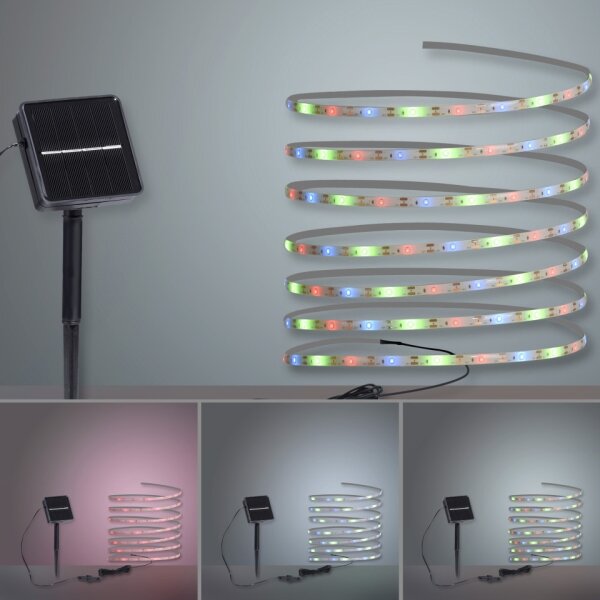 JUST LIGHT. 19971-18 - Striscia LED RGB solare TEANIA LED//3,7V 5 m 1200 mAh IP44