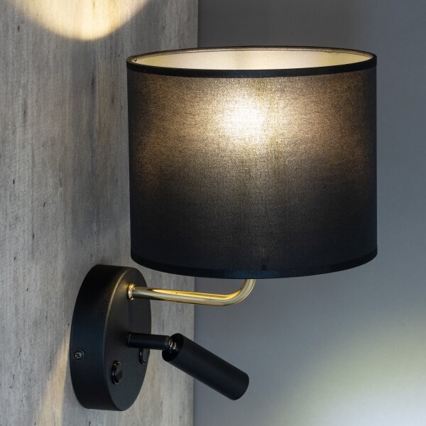 Lampada LED flessibile RICHI 1xE27/15W + LED 3W/230V nera