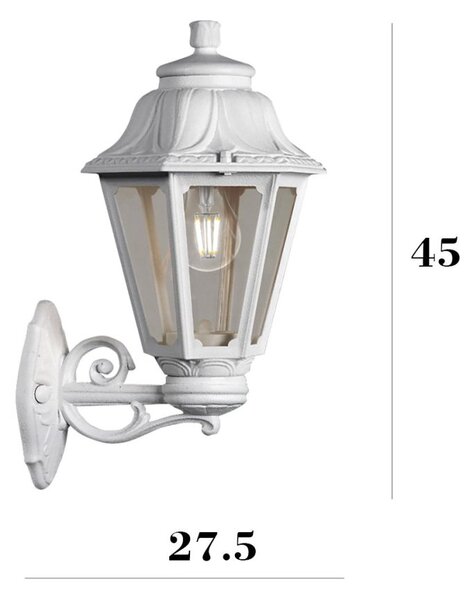 Applique esterno top light asti ap bi up e27 led ip55 resina - Top Light