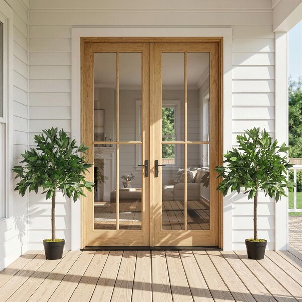 Outsunny Set di 2 Alberi di Alloro in Vaso Artificiali Altezza 90cm per Interni ed Esterni|Aosom