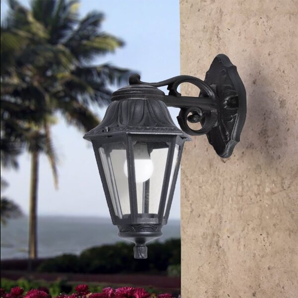 Applique esterno top light asti ap ne down e27 led ip55 resina - Top Light