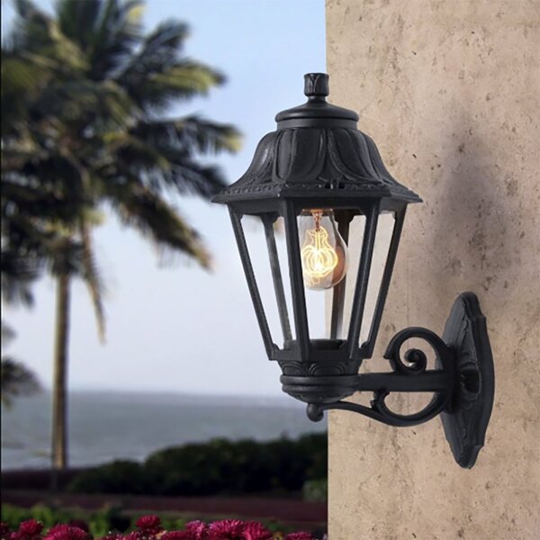 Applique esterno top light asti ap ne up e27 led ip55 resina - Top Light