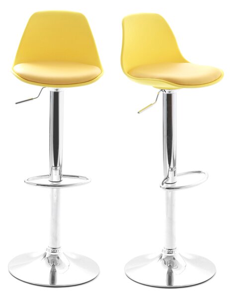 Set di 2 sgabelli da bar design colore giallo STEEVY