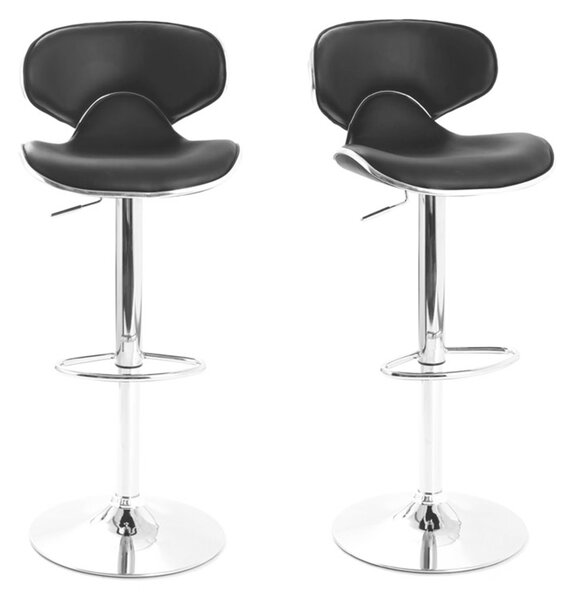 Set di 2 sgabelli da bar design neri PEGASE