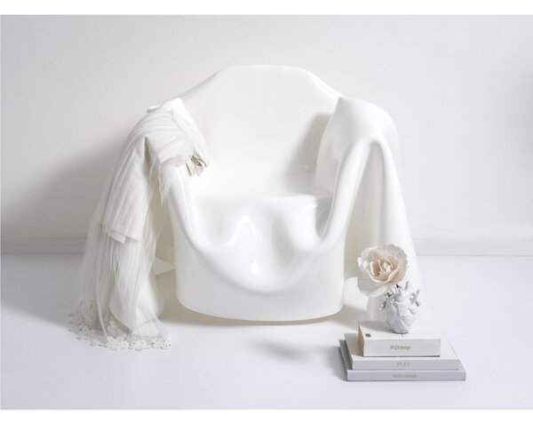 Poltrona In Plexiglass DRAPPEGI D'AUTORE Dimensioni 108x103x h 45 SEDUTA, MAX 76 cm, plexiglass 5 mm portata massima 120 kg Colore Bianco