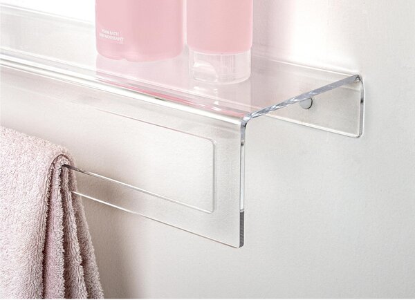 Porta Asciugamano da Bagno da Lavabo BIG In Plexiglass CLIO TOILET STAND Dimensioni 55x16x h 10 cm - peso 0.7 kg Colore Trasparente