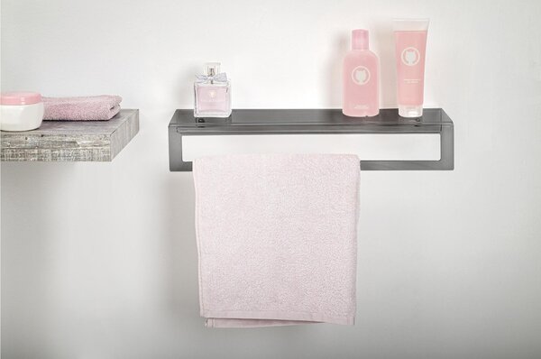 Porta Asciugamano da Bagno da Lavabo BIG In Plexiglass CLIO TOILET STAND Dimensioni 55x16x h 10 cm - peso 0.7kg Colore Grigio fum�