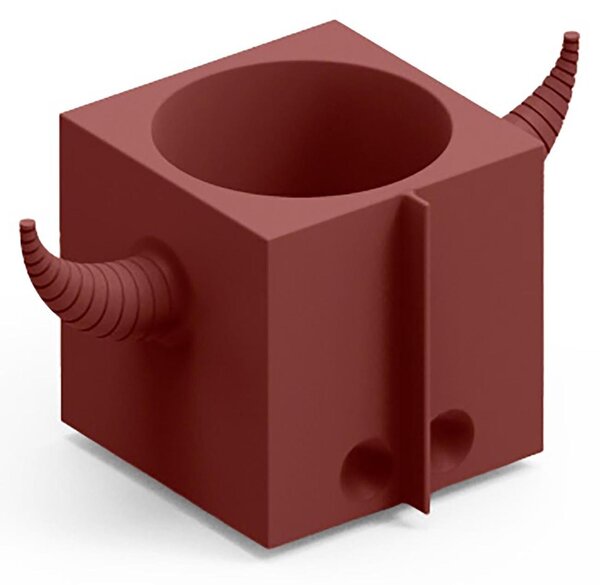 Contenitore Multifunzione FERA OROT DEP, il Toro di Design Dimensioni 40x22x h21 cm vaso, a portaoggetti o a elemento decorativo colore Granato
