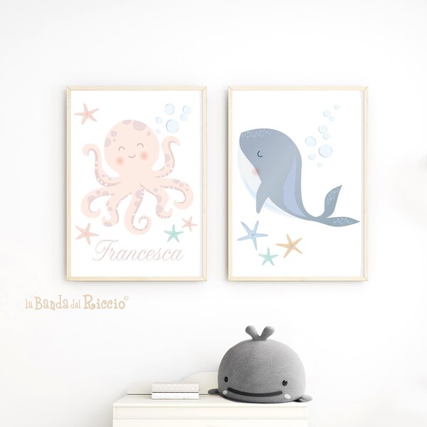 Tutte le decorazioni murali Quadro cameretta Mondo MMondo Marinoarino Rosa - Adesivi Murali per Bambini