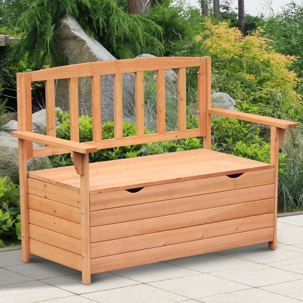 Outsunny Panchina in Legno 2 Posti Panchina da Giardino con Vano Contenitore, 112x58x84 cm | Aosom Italy|Aosom