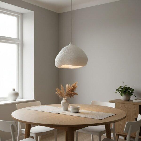 Brilagi - Lampada a sospensione su cavo WABI SABI 1xE27/40W/230V diam. 32 cm bianca
