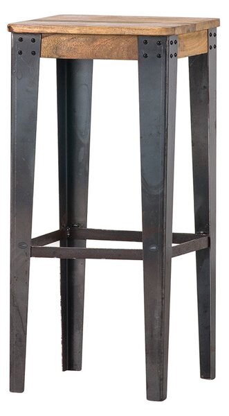 Sgabello da bar industriale in acciaio e legno 75 cm MADISON