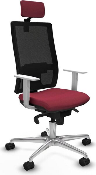 Sedia da ufficio con poggiatesta Piqueras y Crespo 4B086N2 Rosso granato