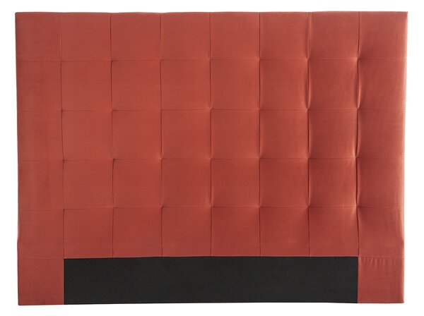 Testata letto capitonné effetto velluto terracotta 160 cm HALCIONA